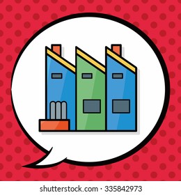 factory doodle, speech bubble
