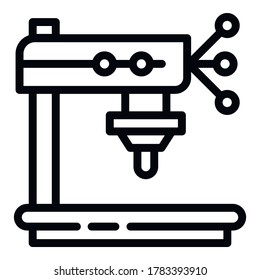 Symbol für Fabrikbohrmaschinen. Outline Fabrikbohrmaschine Vektorsymbol für Webdesign einzeln auf weißem Hintergrund