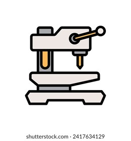 Factory Drilling Machine Icon Vector Illustration