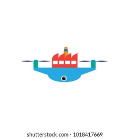 Factory Drone Logo Icon Design