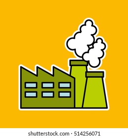 factory ecology tree environment graphic vector illustration eps 10