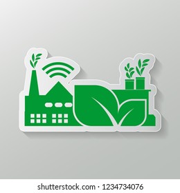 Factory ecology,Industry icon,Clean energy with eco-friendly concept ideas.vector illustration