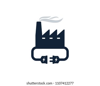 Factory Electric Icon Logo Design Element