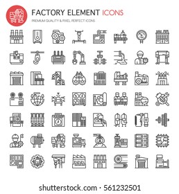 Factory Elements , Thin Line and Pixel Perfect Icons