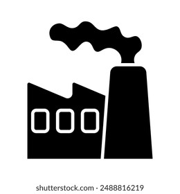 Symbol für die werkseitige Emissionslinie. Industrie und Gewerbe-Anlage, Schornstein, Rauch, Verschmutzung, Herstellung, Produktion, Umweltauswirkungen, Treibhausgase, Luftqualität, Industrie, CO2-Fußabdruck, Umwelt