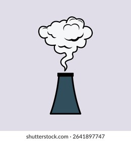 Factory Emissions from Industrial Chimney Icon