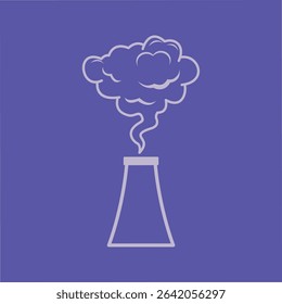 Factory Emissions from Industrial Chimney Icon