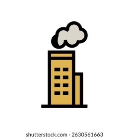 Factory emits smoke creating pollution industrial setting graphic