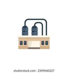 Factory energy icon flat vector. Global earth. Climate disaster isolated