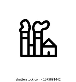 Factory Environment Outline Icon Logo Vector Illustration
