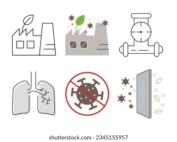 Factory, environmental pollution, air pollution, lungs, cough, virus, filter, environment, dust, fine dust, respiratory system, yellow dust