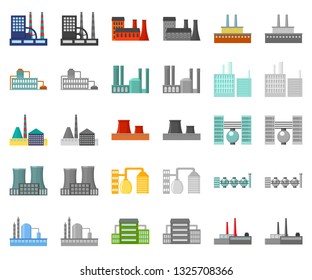 Factory and facilities cartoon,monochrom icons in set collection for design. Factory and equipment vector symbol stock web illustration.