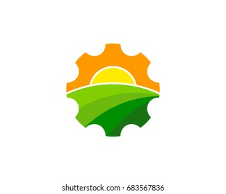 Factory Farm Icon Logo Design Element