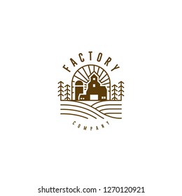 Factory farmer line art logo