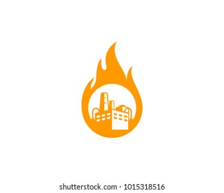 Factory Fire Icon Logo Design Element