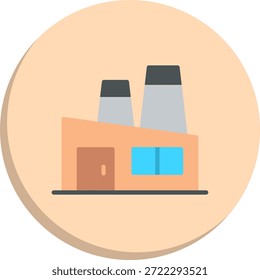 Factory Flat Circle Style Icon