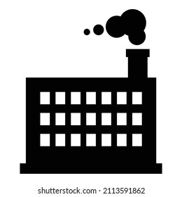 Factory Flat Icon Isolated On White Background
