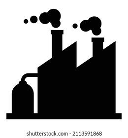 Factory Flat Icon Isolated On White Background