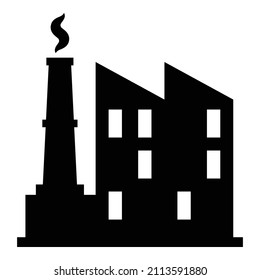 Factory Flat Icon Isolated On White Background