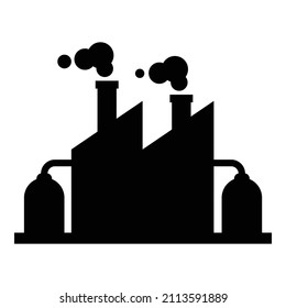 Factory Flat Icon Isolated On White Background