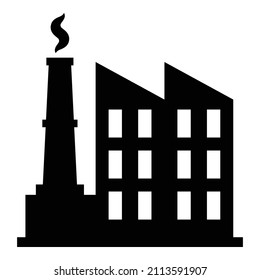 Factory Flat Icon Isolated On White Background