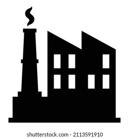 Icono plano de fábrica aislado en fondo blanco