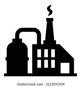 Factory Flat Icon Isolated On White Background
