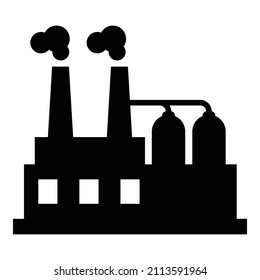 Factory Flat Icon Isolated On White Background