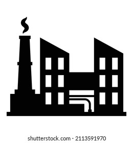 Factory-Flachbild-Symbol einzeln auf weißem Hintergrund