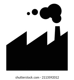 Factory Flat Icon Isolated On White Background