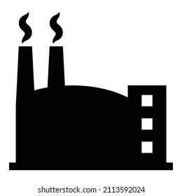 Factory Flat Icon Isolated On White Background