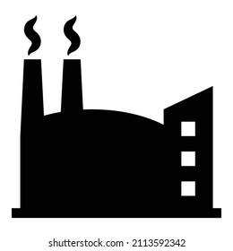 Factory Flat Icon Isolated On White Background