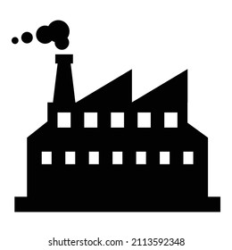 Icono plano de fábrica aislado en fondo blanco
