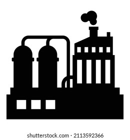 Factory Flat Icon Isolated On White Background