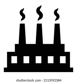 Factory Flat Icon Isolated On White Background