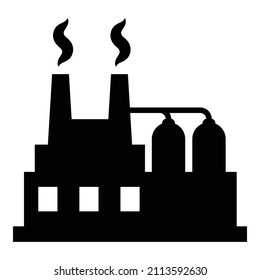 Factory Flat Icon Isolated On White Background