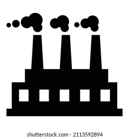 Factory-Flachbild-Symbol einzeln auf weißem Hintergrund