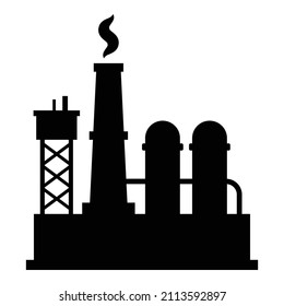 Factory Flat Icon Isolated On White Background