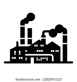 Factory Flat Icon Isolated On White Background