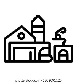 Icono plano de fábrica aislado en fondo blanco