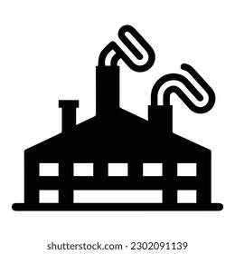 Factory Flat Icon Isolated On White Background