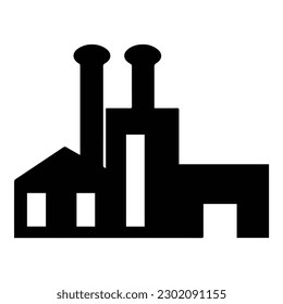 Icono plano de fábrica aislado en fondo blanco