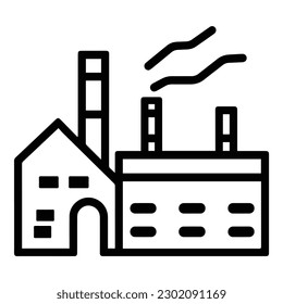 Icono plano de fábrica aislado en fondo blanco