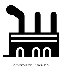 Factory-Flachbild-Symbol einzeln auf weißem Hintergrund