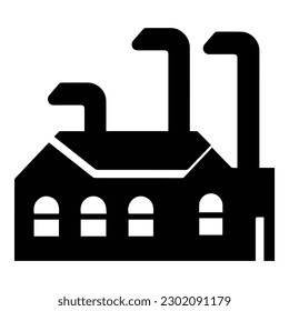 Factory Flat Icon Isolated On White Background