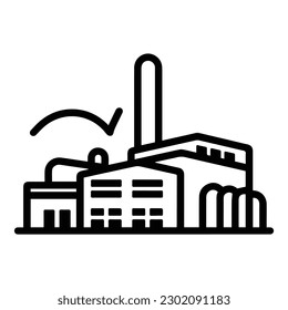 Factory-Flachbild-Symbol einzeln auf weißem Hintergrund