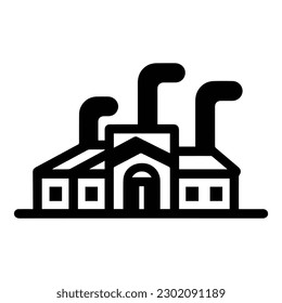 Factory Flat Icon Isolated On White Background
