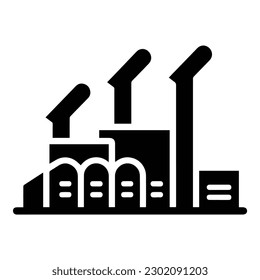 Factory Flat Icon Isolated On White Background