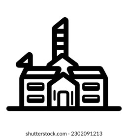 Factory Flat Icon Isolated On White Background