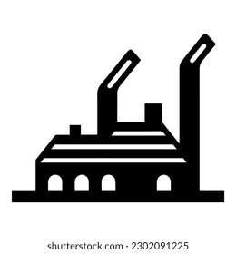 Icono plano de fábrica aislado en fondo blanco